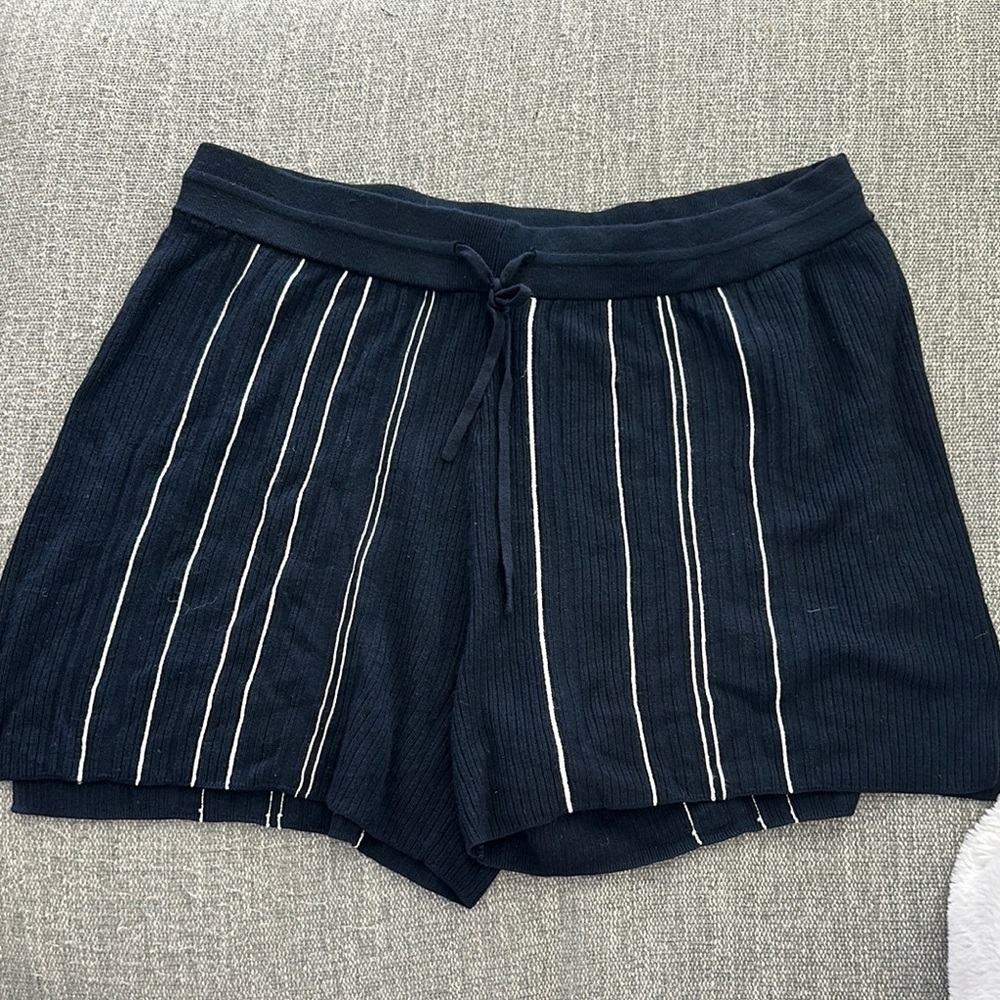 Black Striped Shorts
